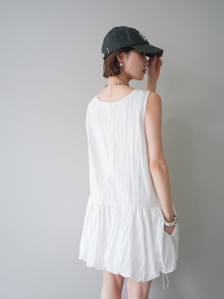 [予約]ドロストバルーンミニワンピース/white