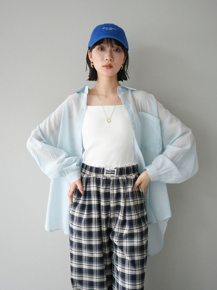 [予約]ドライタッチシアーオーバーシャツ/ブルー