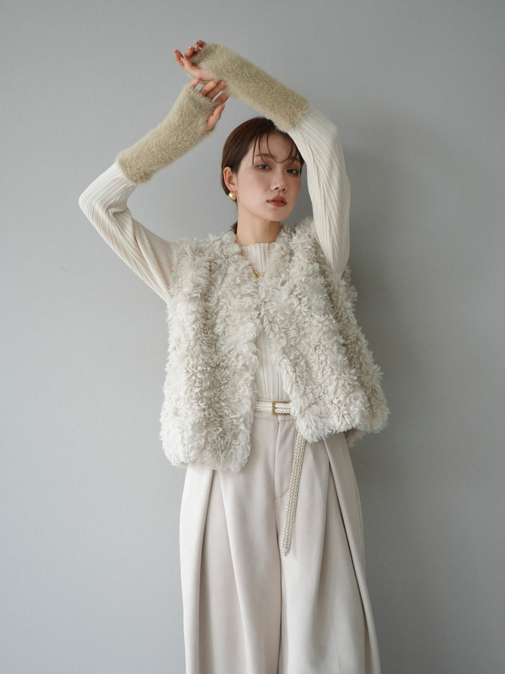 [予約]プードルファーショートベスト/エクリュ