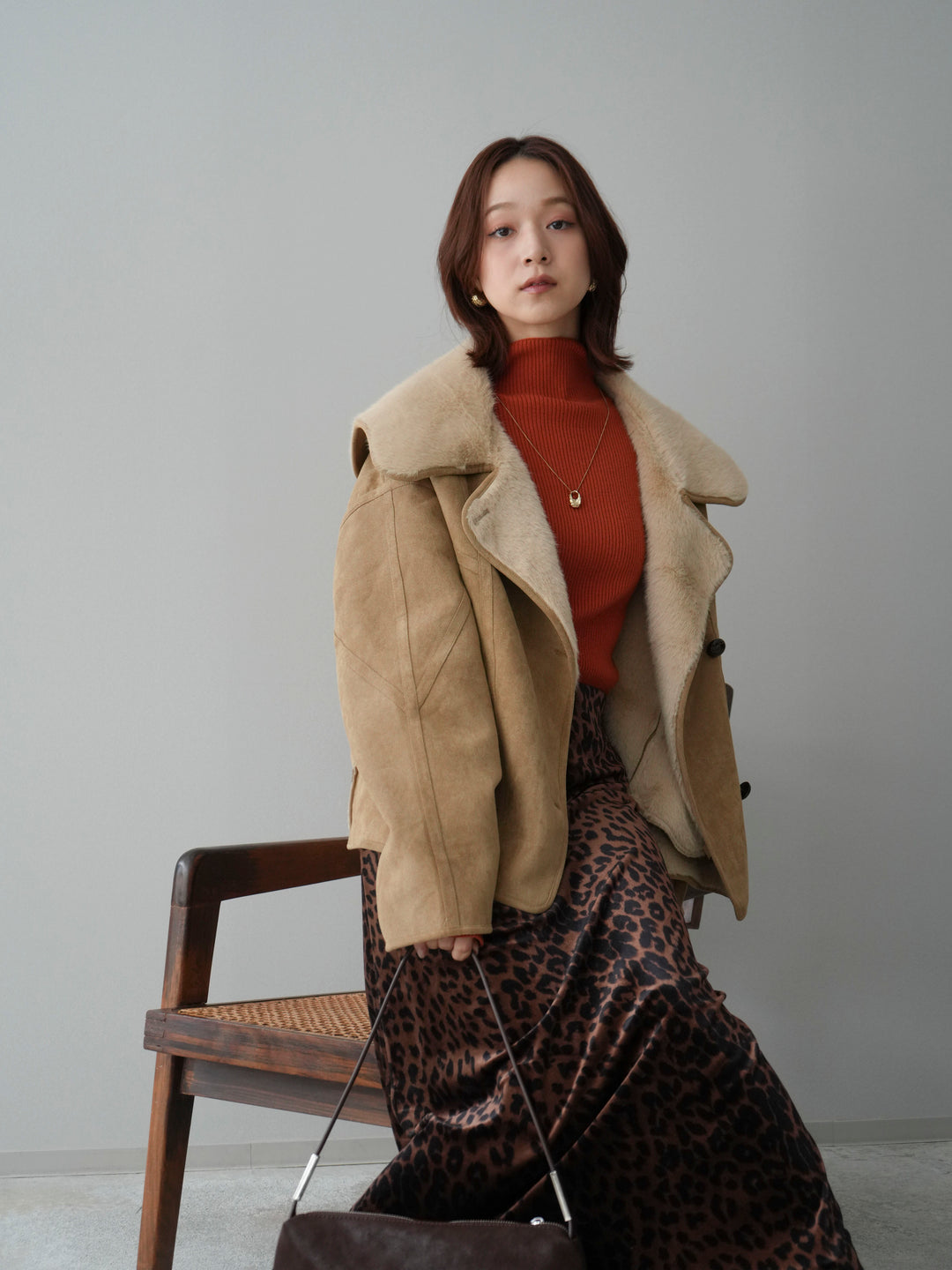 [予約]ムートンショートジャケット/beige