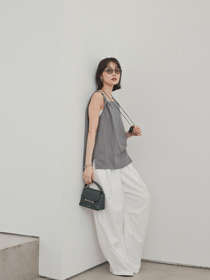 [預購] Design Loop 側邊褶褲/白色