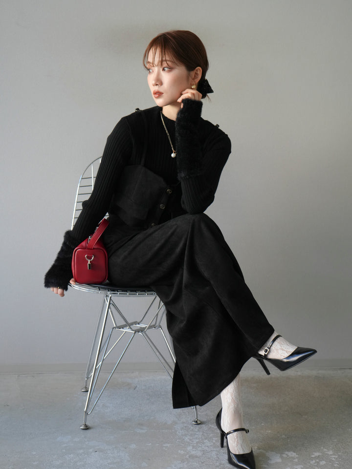 [予約]スウェードビスチェ/ブラック