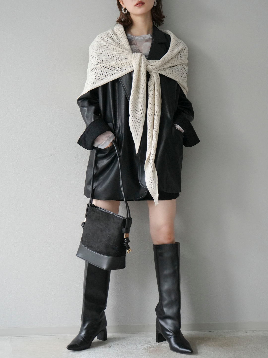 [予約]スエードペチパンツ付ミニスカート/ブラック