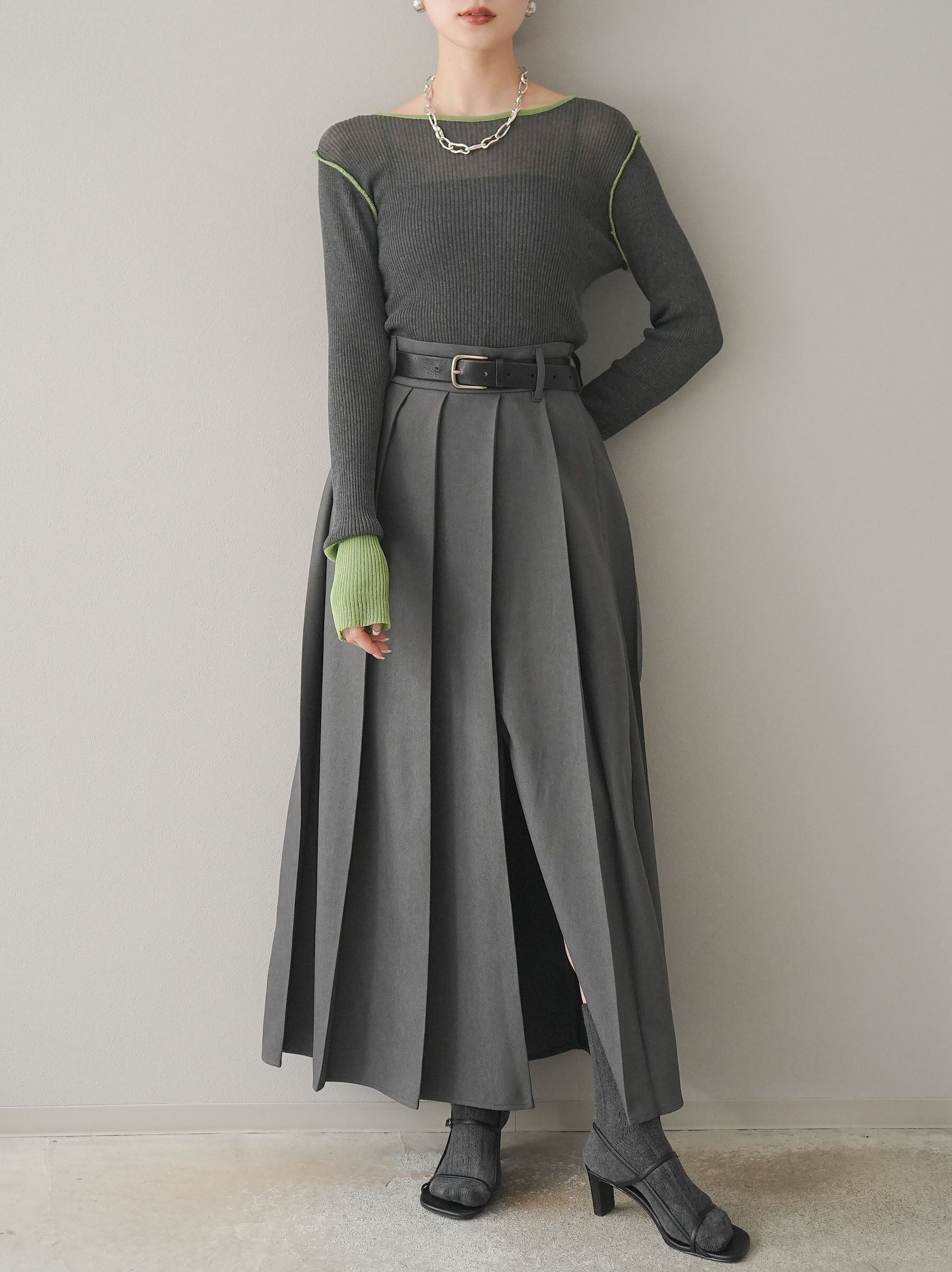 トップス Chihr37 MOUSSY | SHEER HENRY NECK ニットトップス (ニット ) |SHEL'TTER WEBSTORE