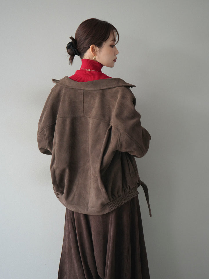 [予約]スエードライダースミドルジャケット/brown