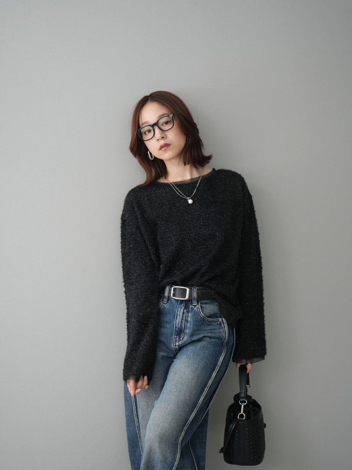 [SET]ラメシャギートップス+選べるアクセセット(2set)