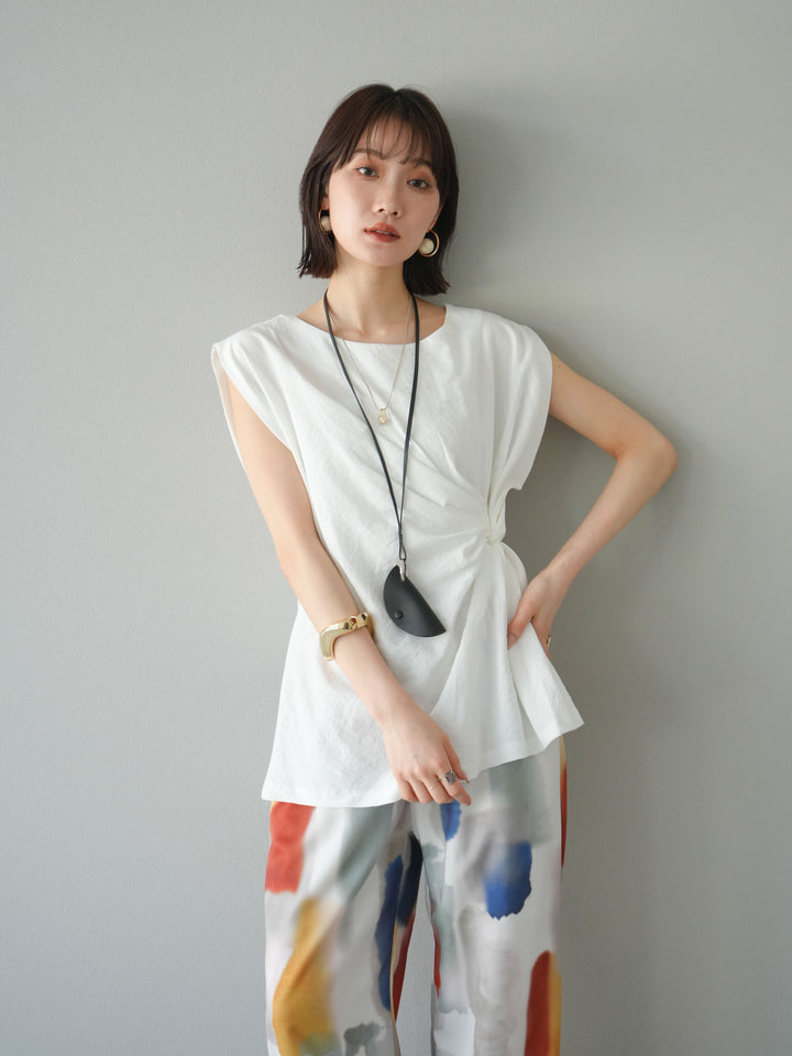 [預訂] 側扭法式上衣/象牙白