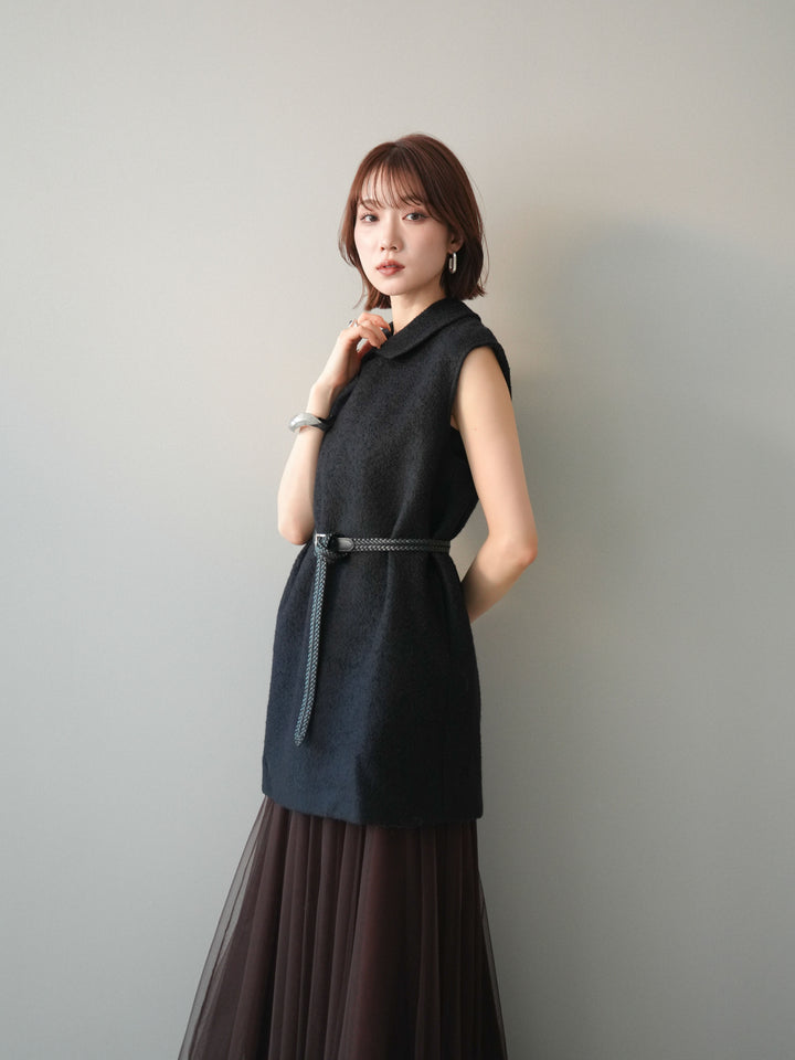 [SET]襟付きブークレミニワンピース+襟付きブークレミニワンピース(2set)