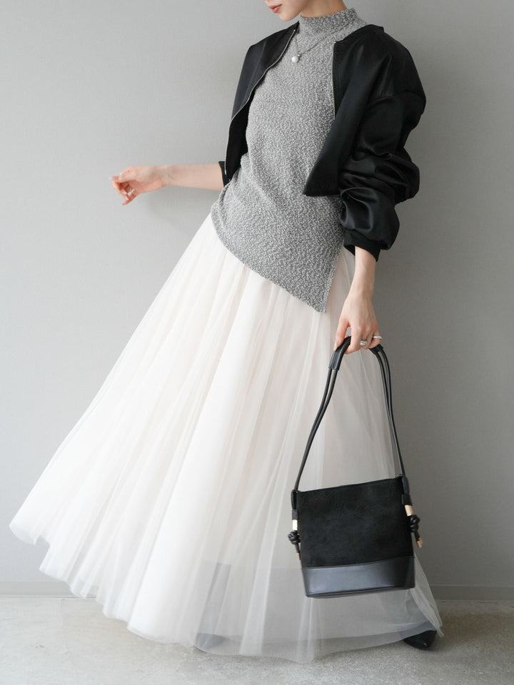 [予約]チュールボリュームスカート/アイボリー