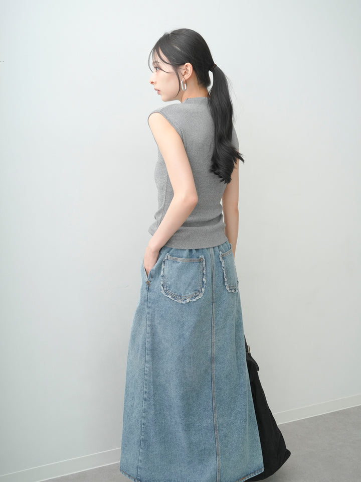 [SET]ビッグフラワーフレンチニットトップス+ビッグフラワーフレンチニットトップス(2set)