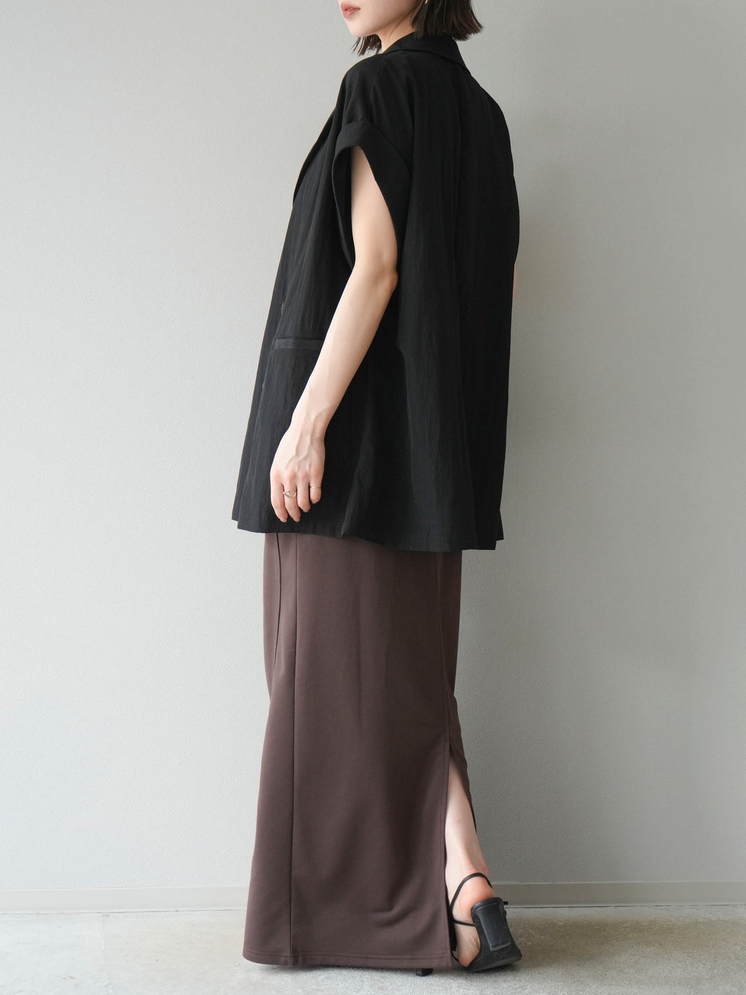 [予約]スウェットロングスカート/ブラウン