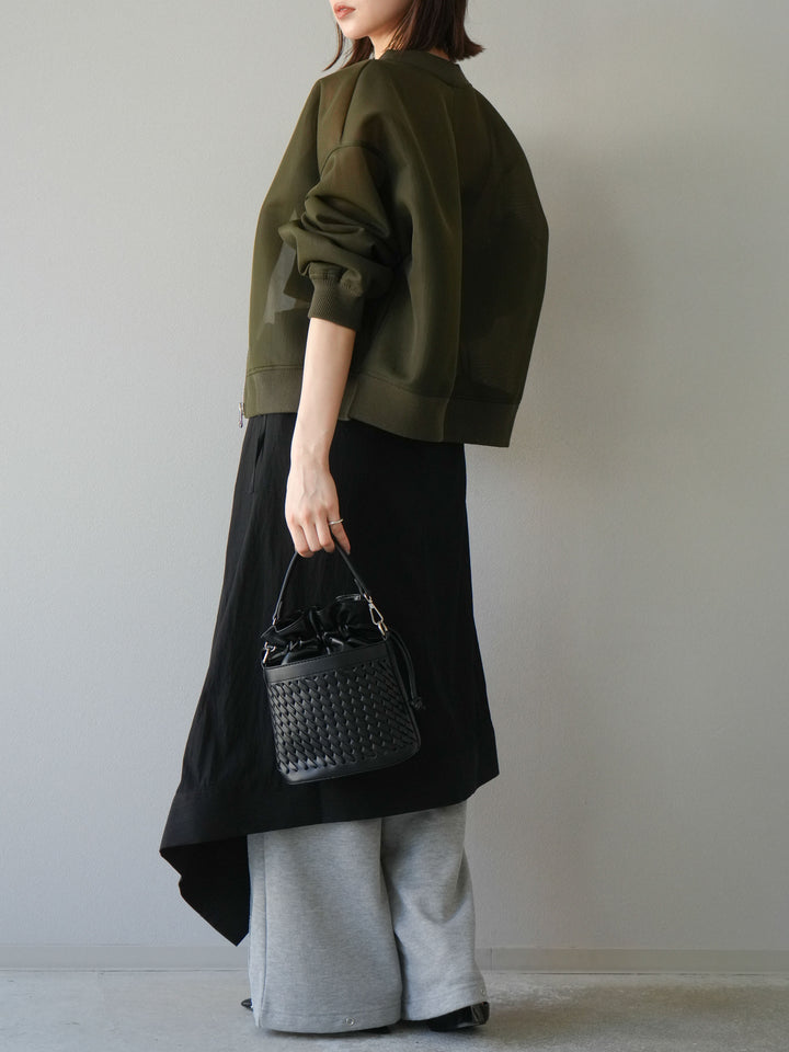 [予約]アシンメトリーレイヤードスカート/ブラック