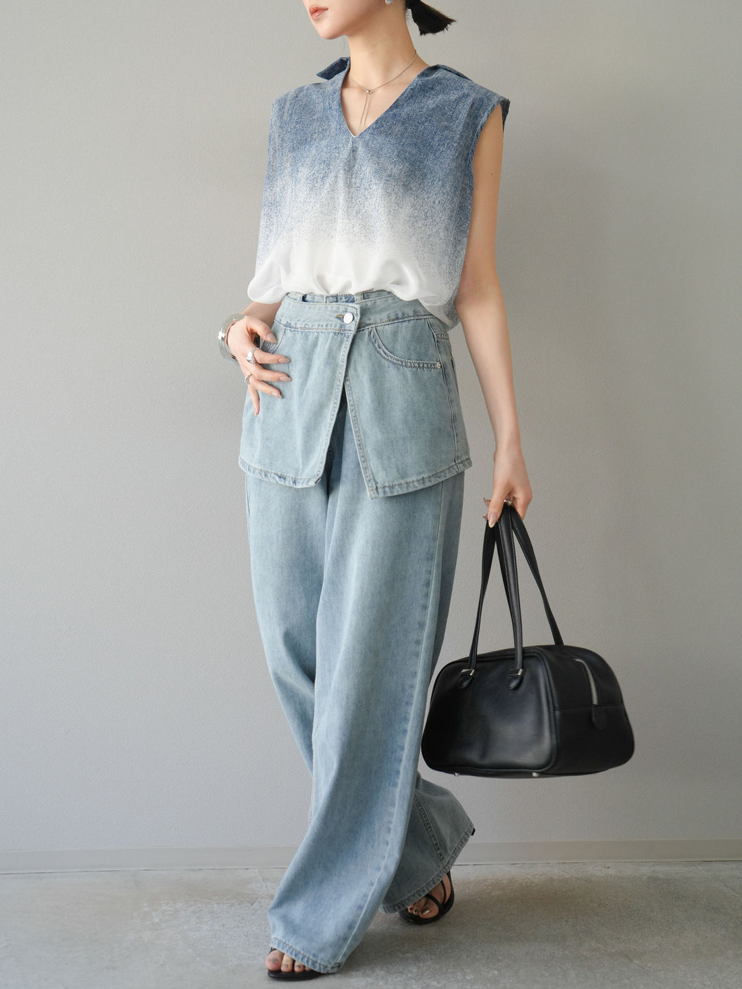 【預購】染色漸層船長襯衫/藍色