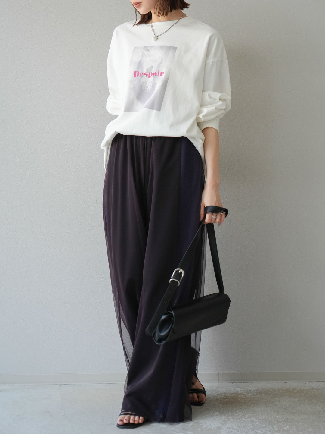 [予約]デニム切替2WAYデザインスウェットパンツ/ブラック