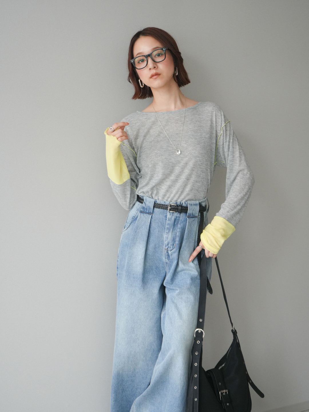 [SET]配色メロウトップス+配色メロウトップス(2set)