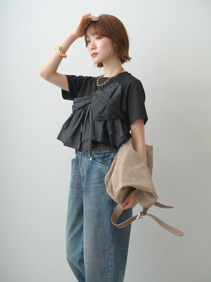 [SET]ナイロンドッキングツイストTEE +選べるアクセセット(2set)