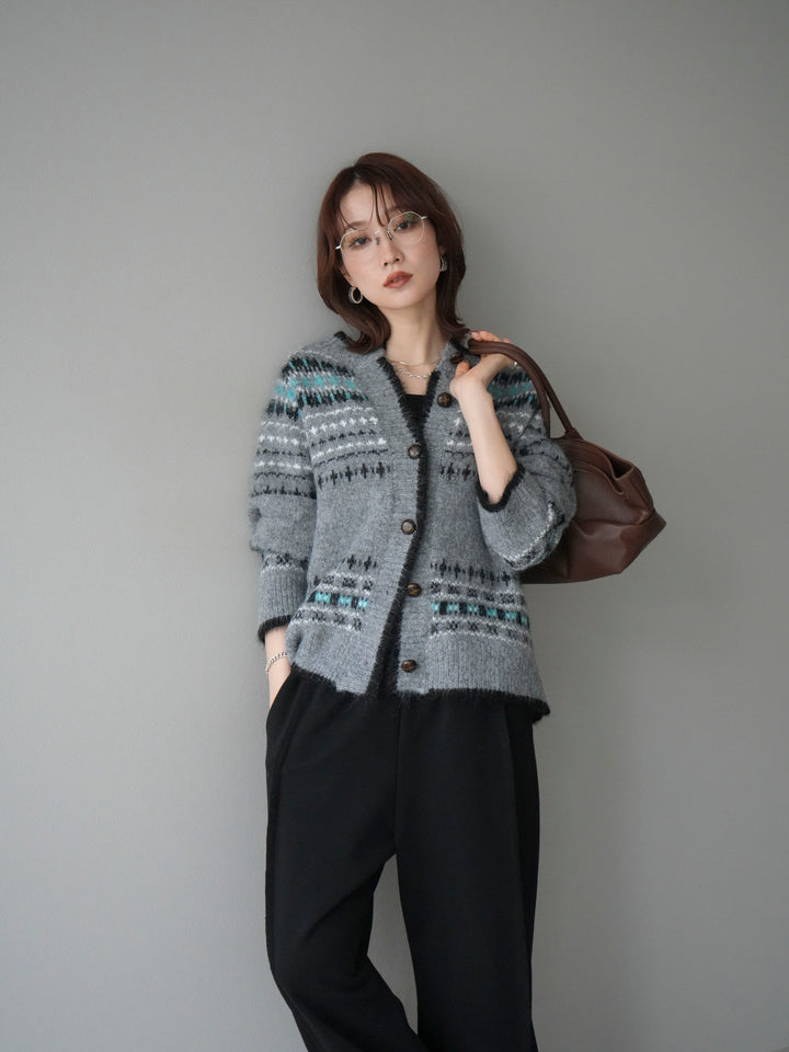 【預購】向心木紐扣針織開襟衫/灰色