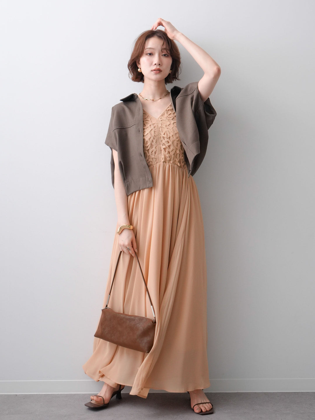 [予約]クロシェシフォンキャミワンピース/pink