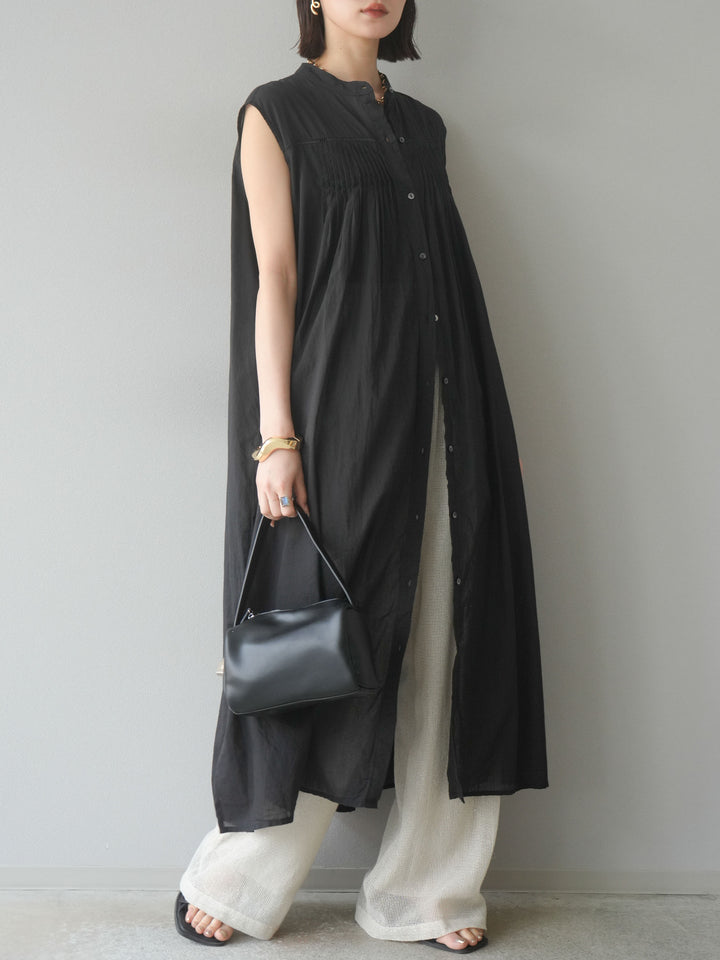 [予約]インド製コットンボイルワンピース/ブラック