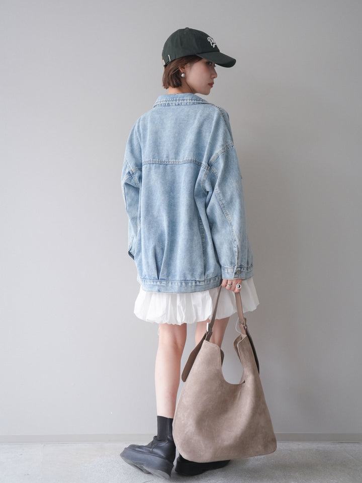 [予約]ドロストバルーンミニワンピース/white