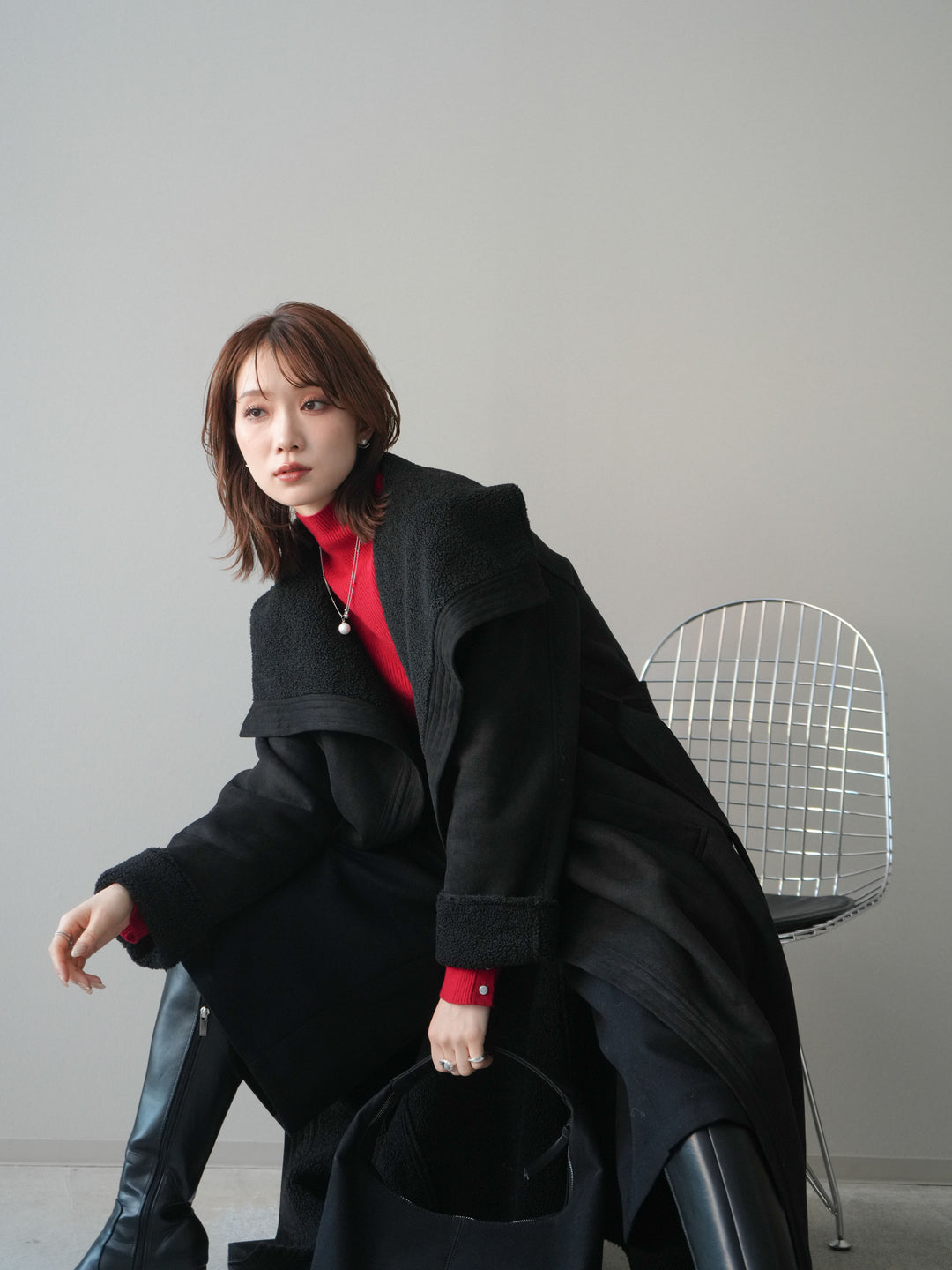 [予約]BIGカラームートンコート/black