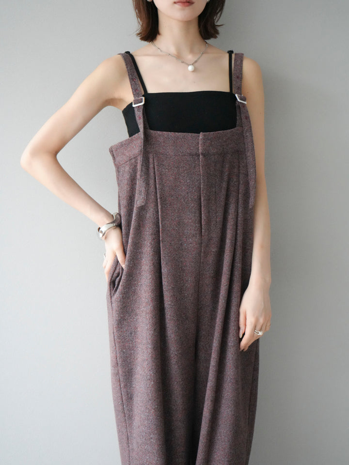 [予約]ツイードベアサロペット/オレンジ