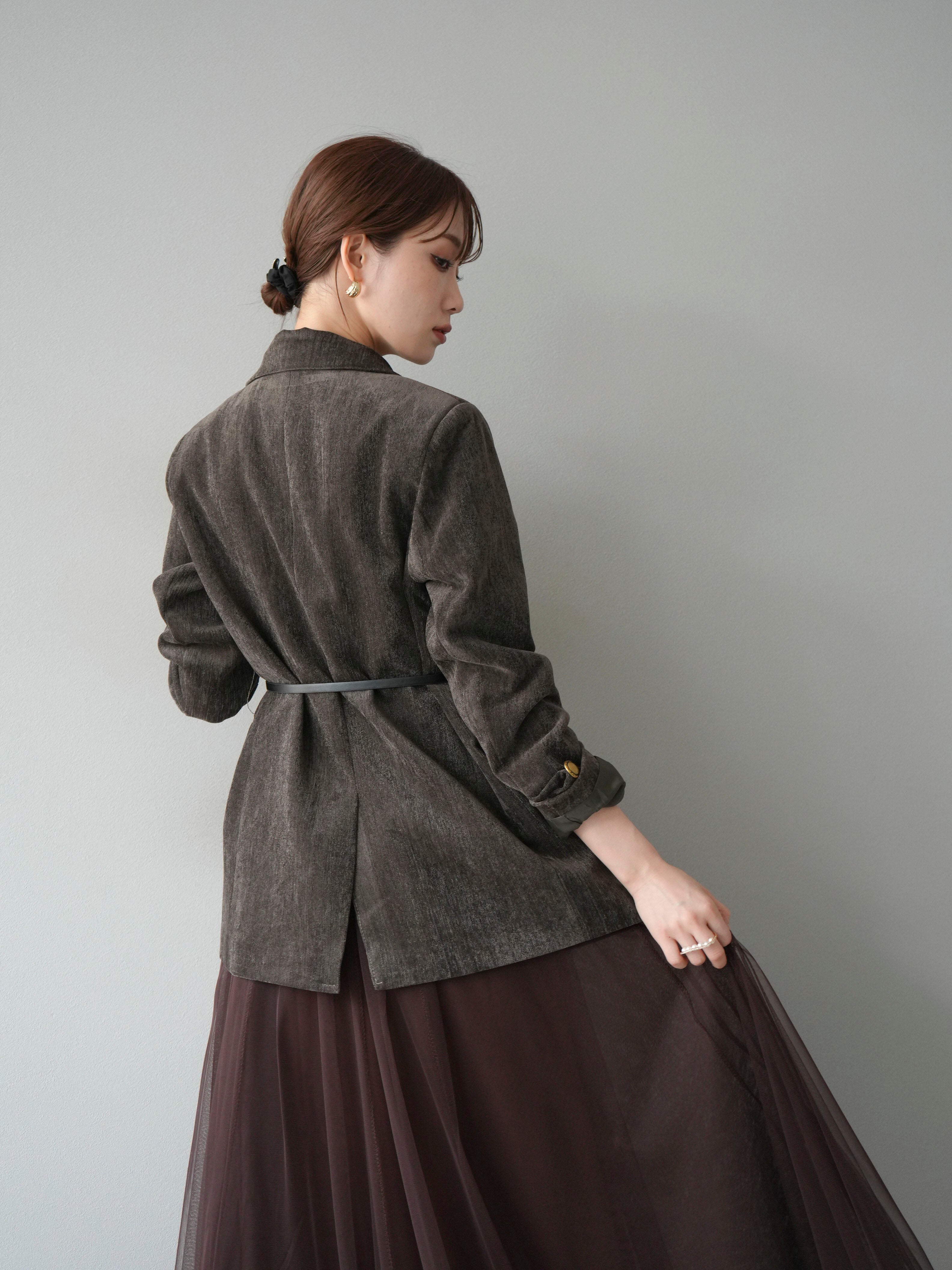 SET]ベロアダブルジャケット+チュールボリュームスカート(2set) – Lumier