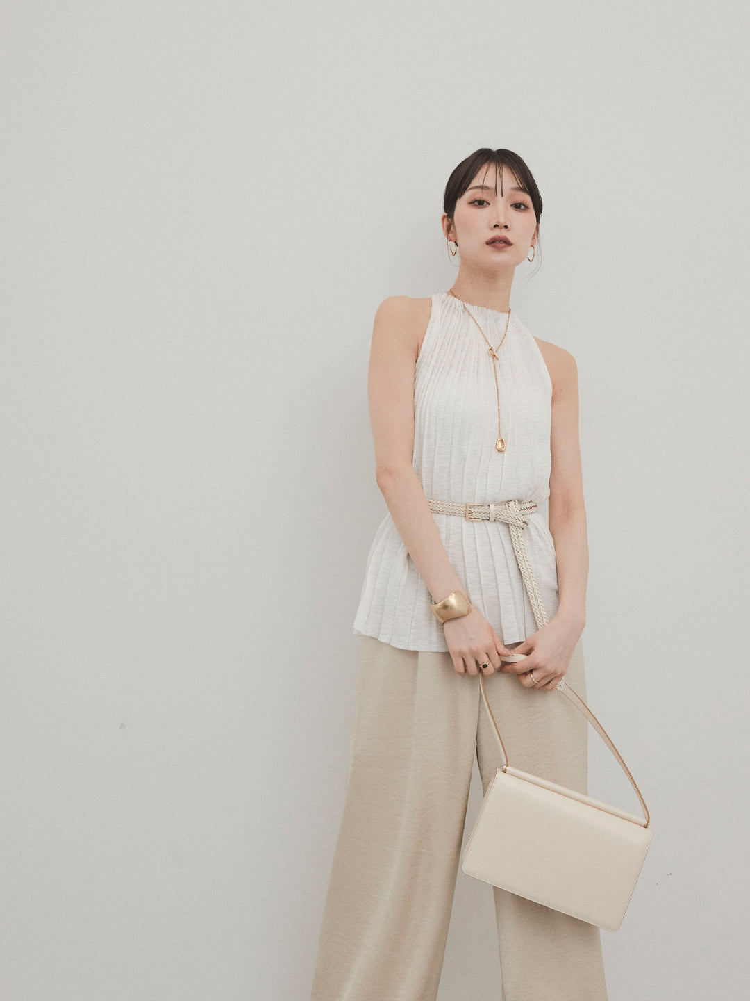 [SET]プリーツニットキャミソール+プリーツニットキャミソール(2set)