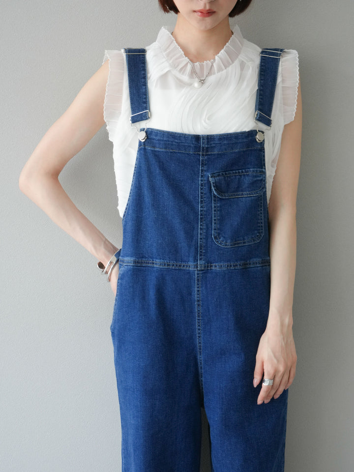 【預購】薄紗提花無袖上衣/米白