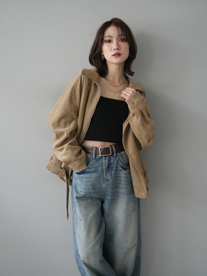 [予約]スエードライダースミドルジャケット/beige