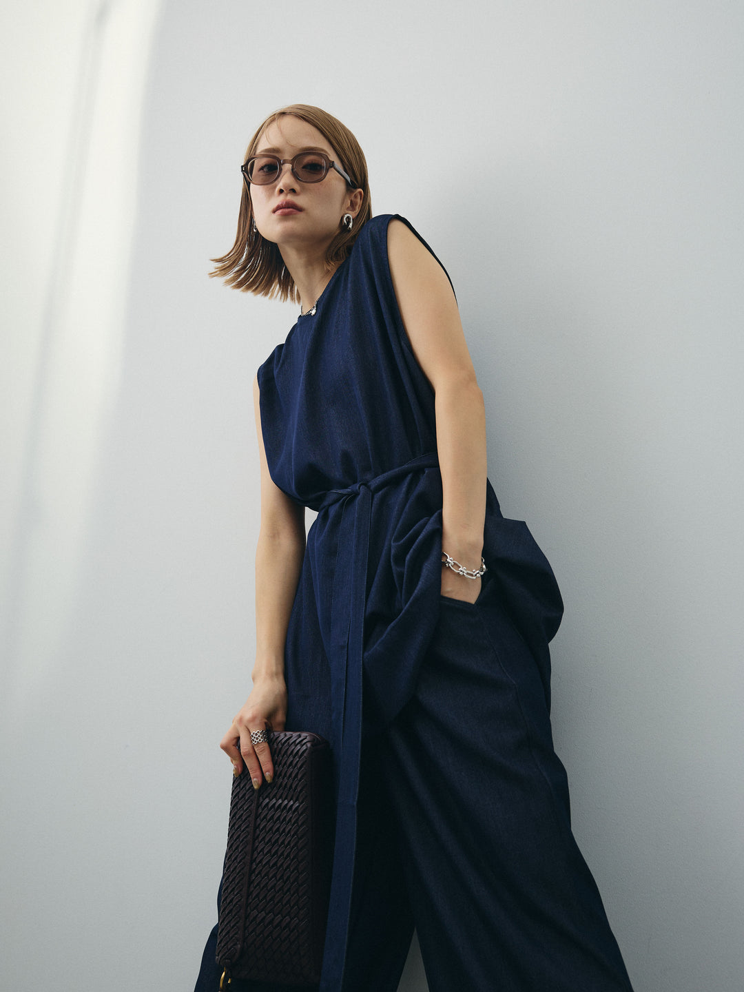 [SET]テンセルデニムノースリーブ＆ワイドパンツSET UP+テンセルデニムノースリーブ＆ワイドパンツSET UP(2set)