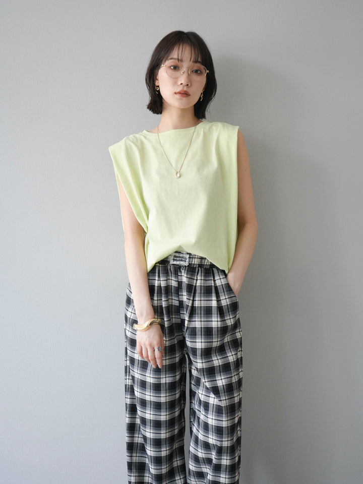 【預購】肩部褶皺法式袖套頭衫/綠色