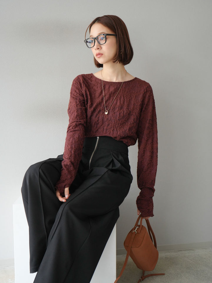 [予約]シアージャガードトップス/ブラウン