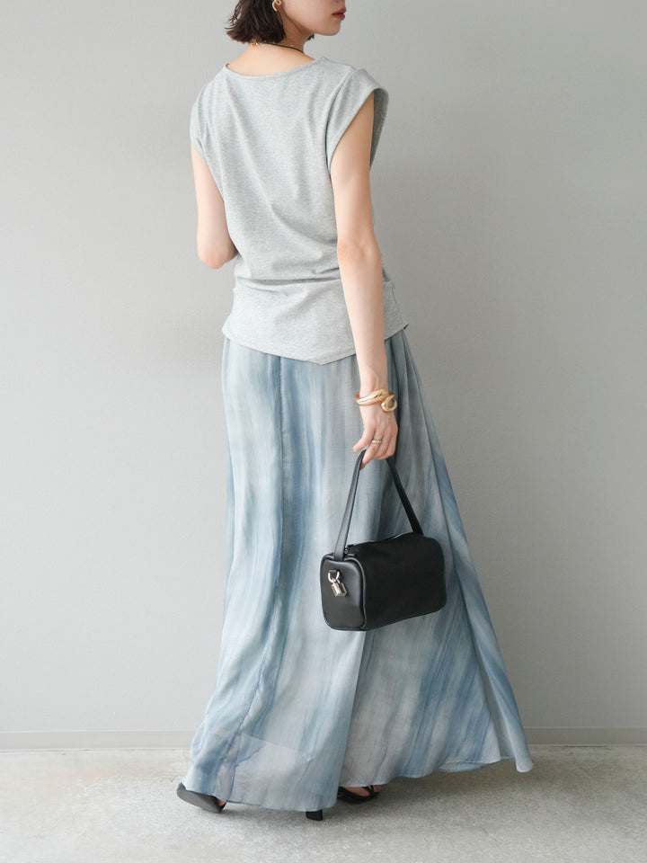 【預購】Nuance 透視喇叭裙/綠色