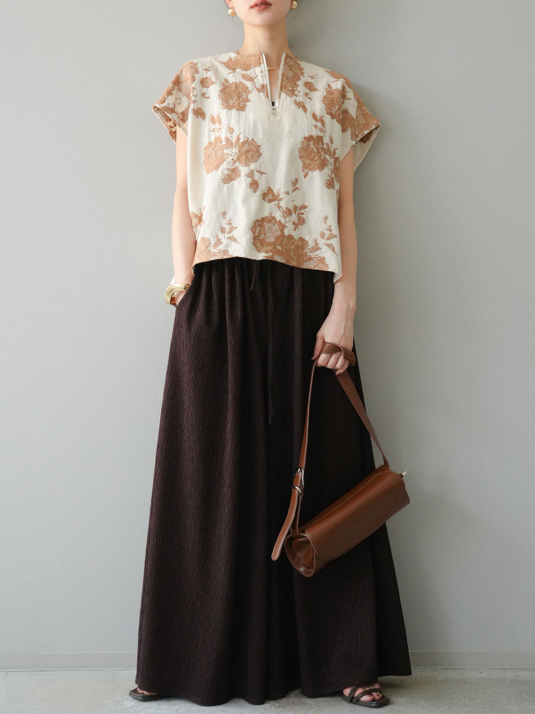 [予約]ジャガードZIPプルオーバー/ベージュ