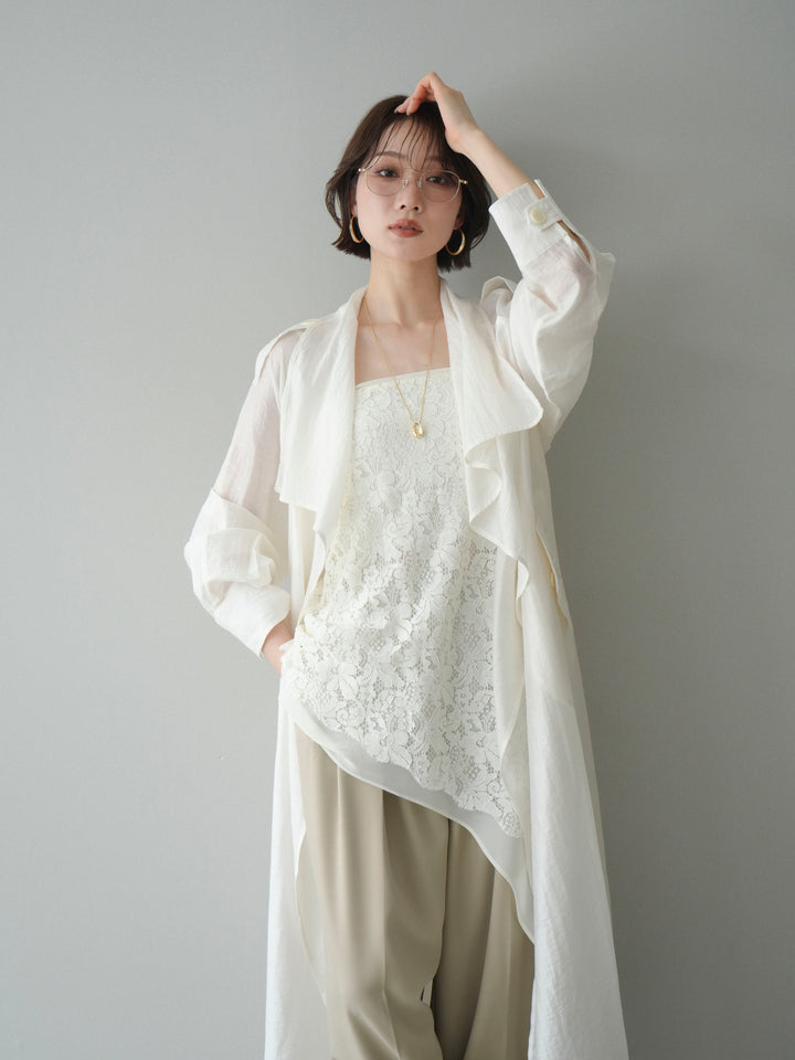 [予約]シアートレンチロングコート/ivory