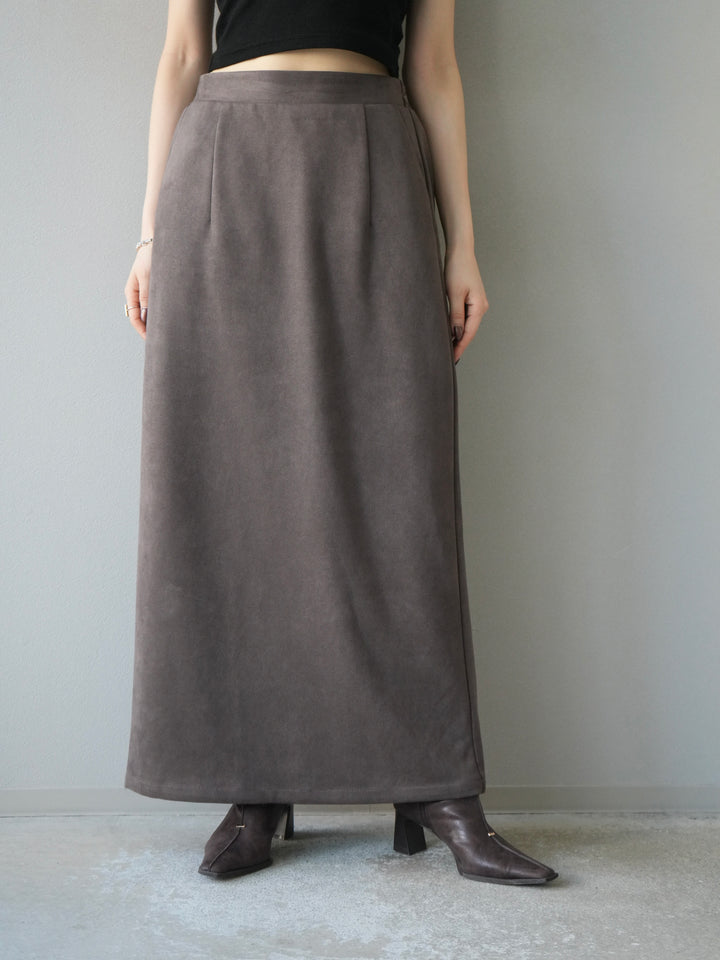 [予約]スエードタイトスカート/チャコール
