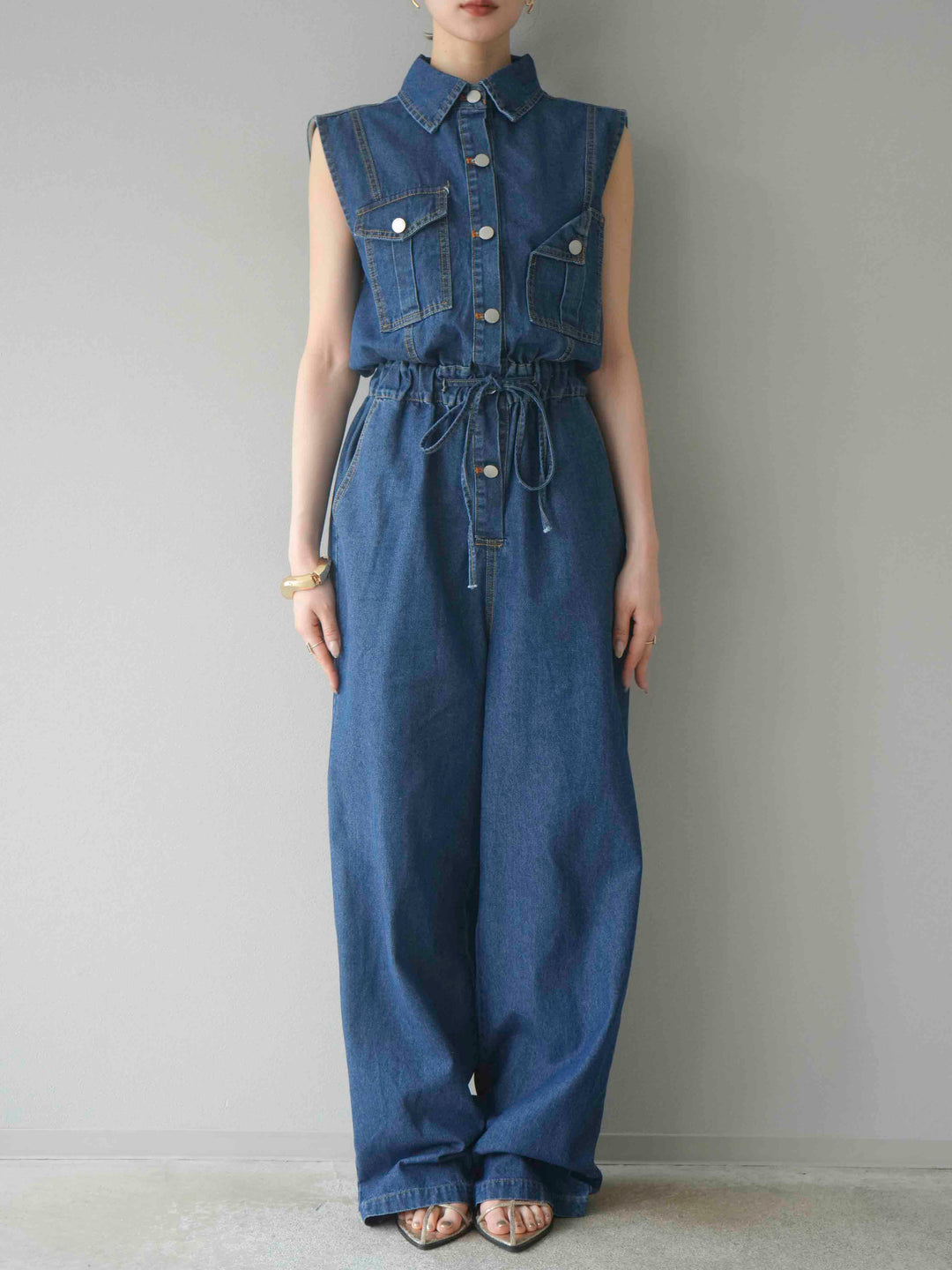 【預購】口袋設計牛仔連身衣/藍色