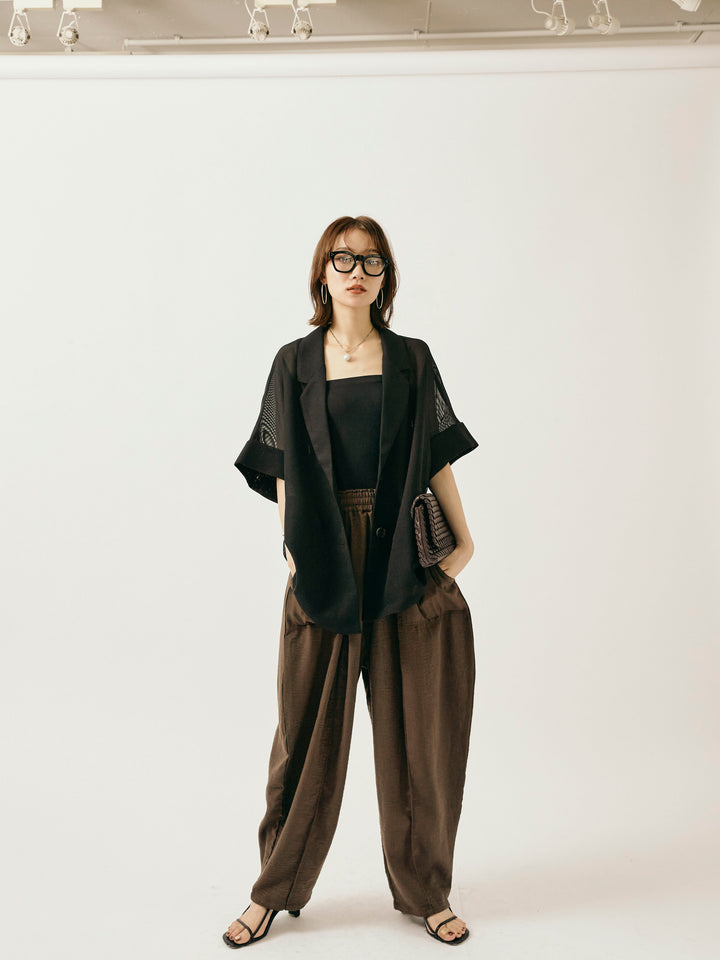 【Allure】[SET]メッシュハーフテーラードジャケット+メッシュハーフテーラードジャケット(2set)