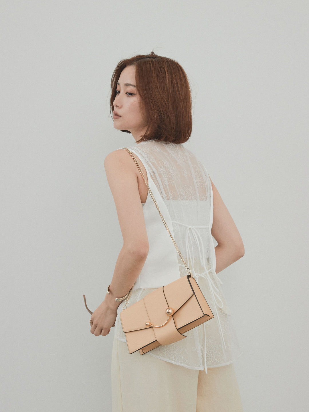 [SET]サテン×レース切替ベスト+サテン×レース切替ベスト(2set)