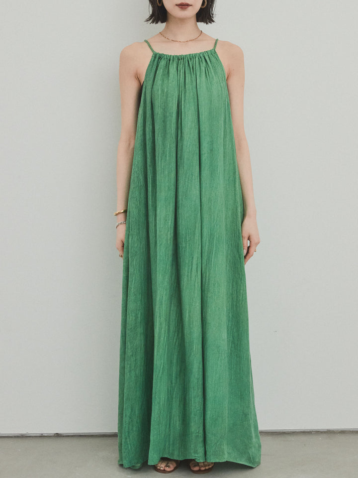 [予約]ムラ染めキャミワンピース/グリーン