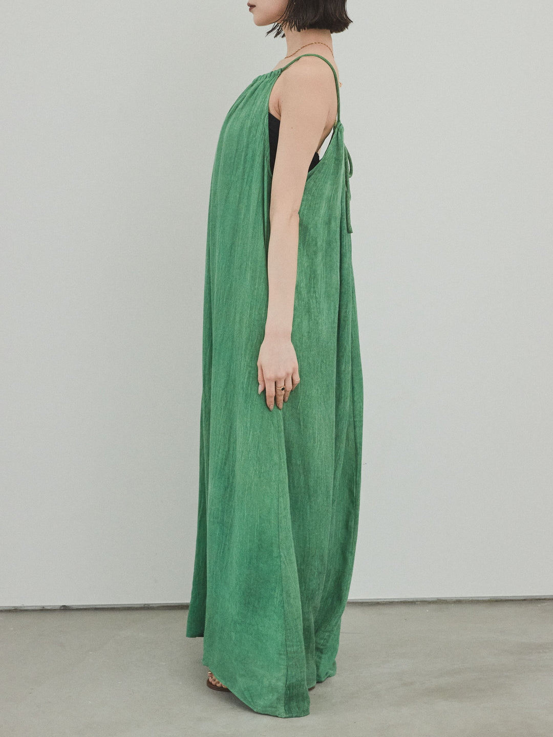 [予約]ムラ染めキャミワンピース/グリーン
