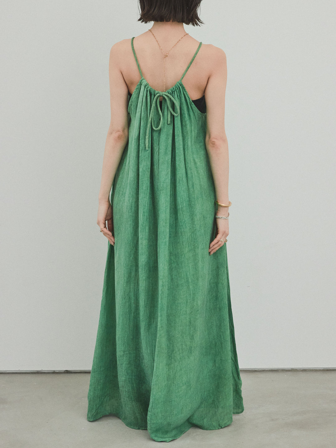 [予約]ムラ染めキャミワンピース/グリーン