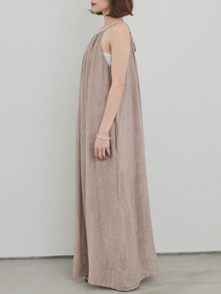 【預購】不規則染色吊帶洋裝/粉紅色