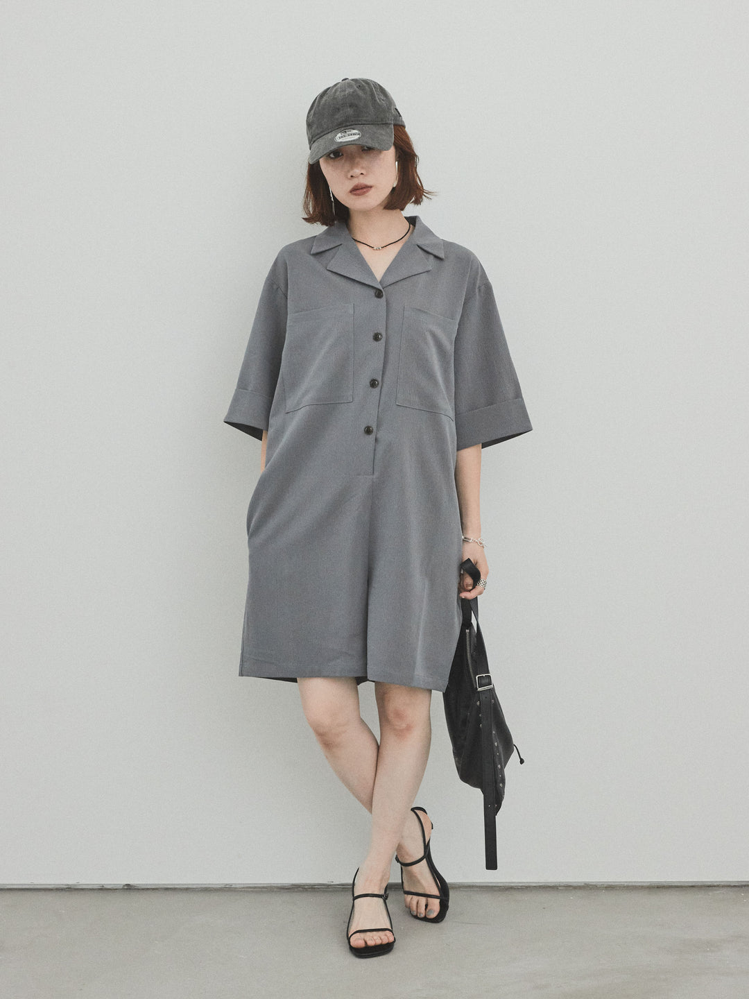 [SET]クレープシフォンシャツロンパース+クレープシフォンシャツロンパース(2set)