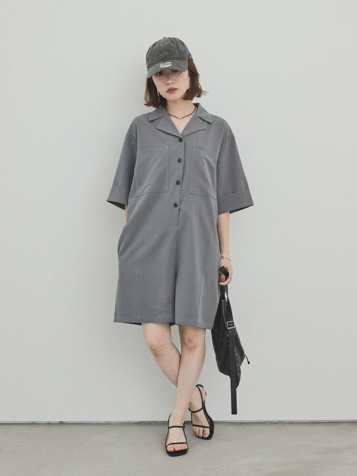 [SET]クレープシフォンシャツロンパース+クレープシフォンシャツロンパース(2set)