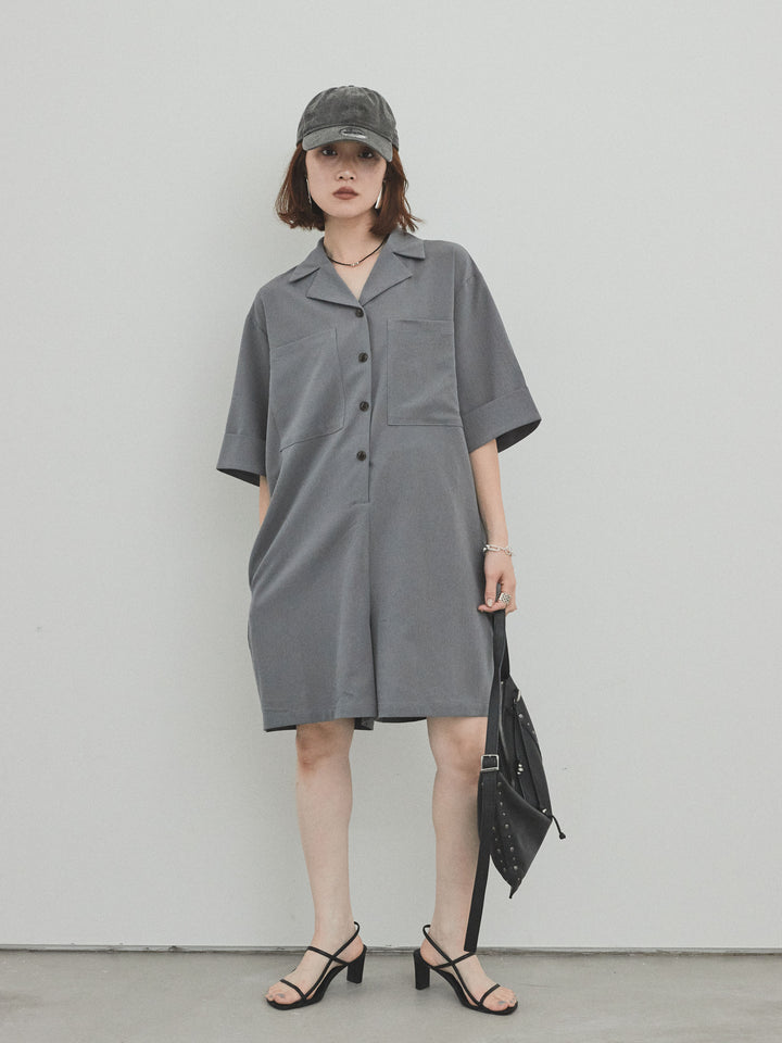 [SET]クレープシフォンシャツロンパース+クレープシフォンシャツロンパース(2set)