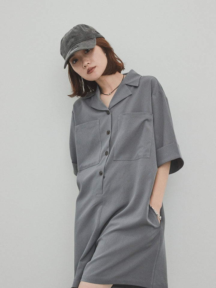 [SET]クレープシフォンシャツロンパース+クレープシフォンシャツロンパース(2set)