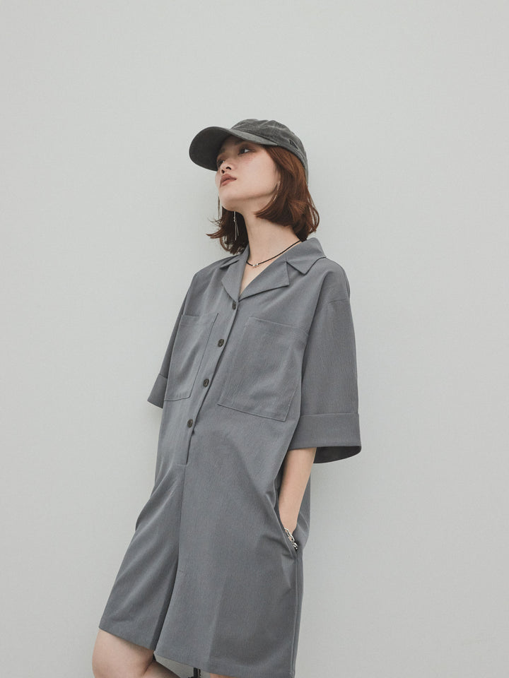 [SET]クレープシフォンシャツロンパース+クレープシフォンシャツロンパース(2set)