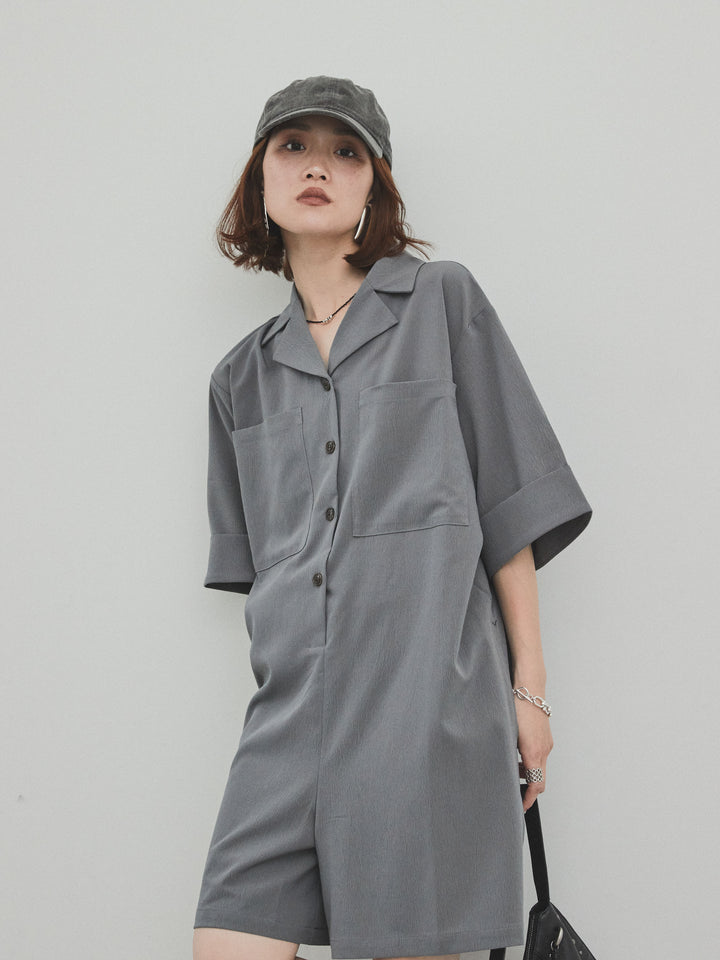 [SET]クレープシフォンシャツロンパース+クレープシフォンシャツロンパース(2set)